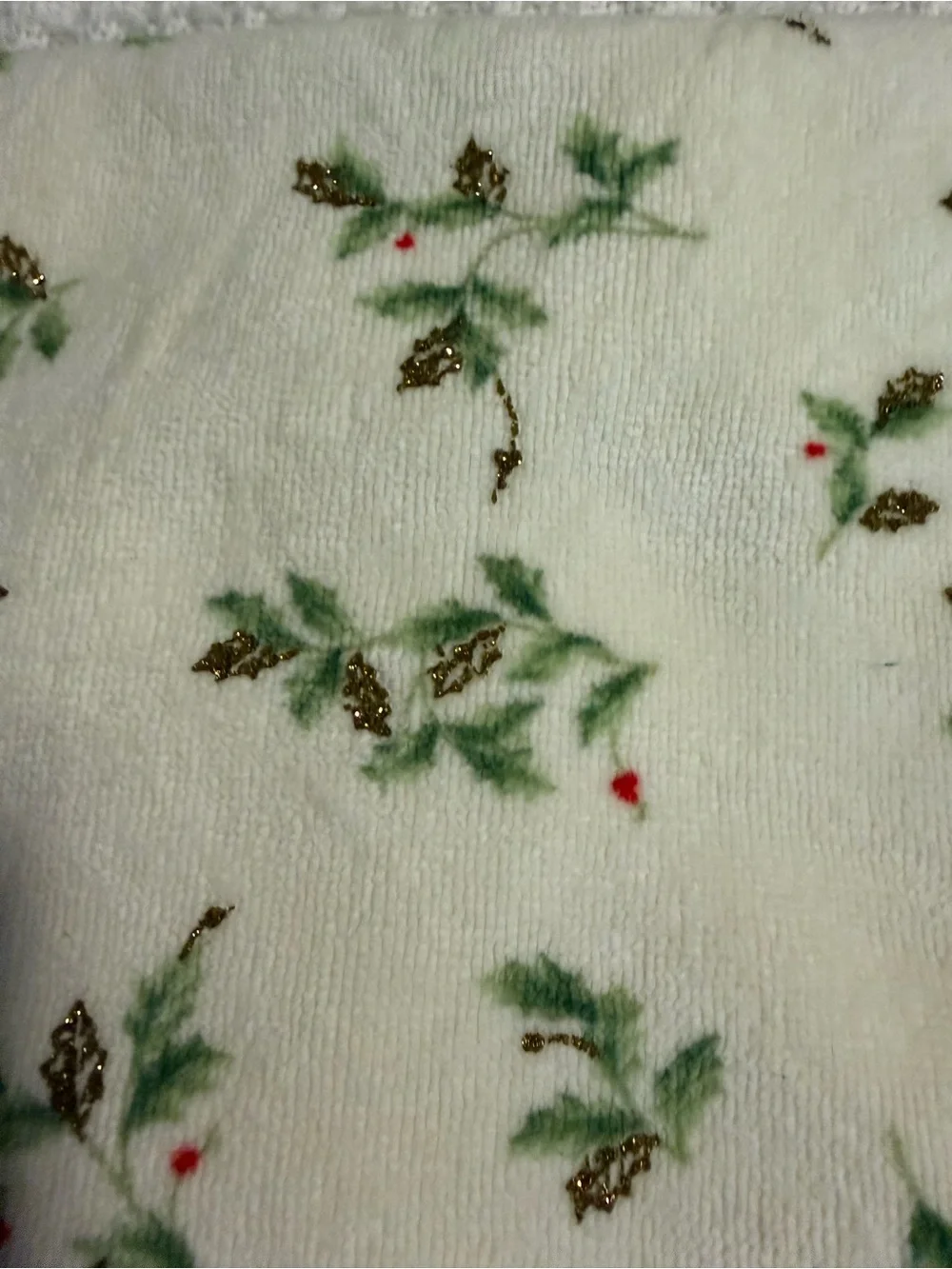 Lenox Holiday Kitchen Towels Set of 2 Holly Christmas Cotton Hand Towels 16x11